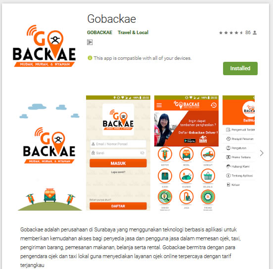 Aplikasi Ojek Online GOBACKAE