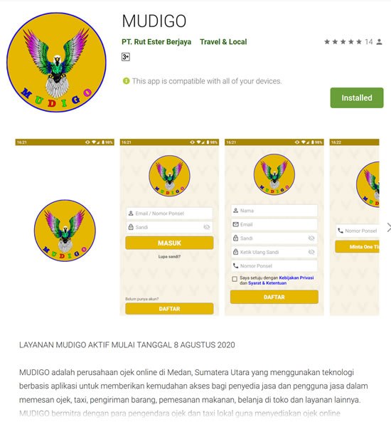 Aplikasi Ojek Online MUDIGO