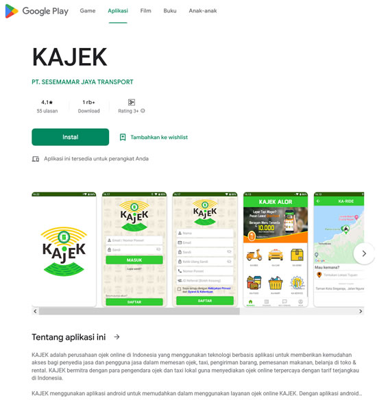 Aplikasi Ojek Online KAJEK