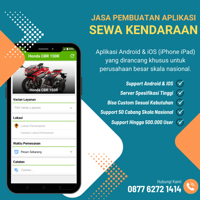 Jasa Buat Aplikasi Taxi Online Sewa Mobil Android IOS