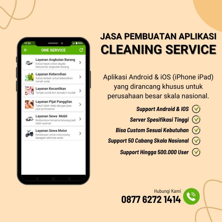 Jasa Buat Aplikasi Cleaning Service Android IOS