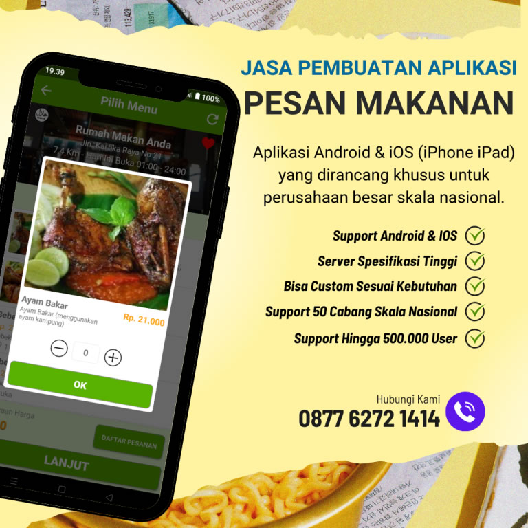 Jasa Buat Aplikasi Pesan Makanan Android IOS